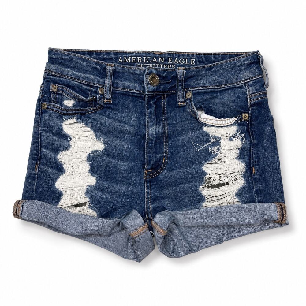 American Eagle Next Level Stretch Distressed Denim Shorts Women’s Size 6